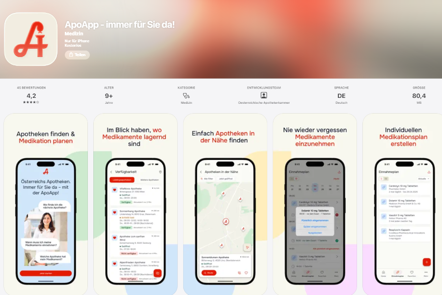 Screenshot von ApoApp im Apple Store