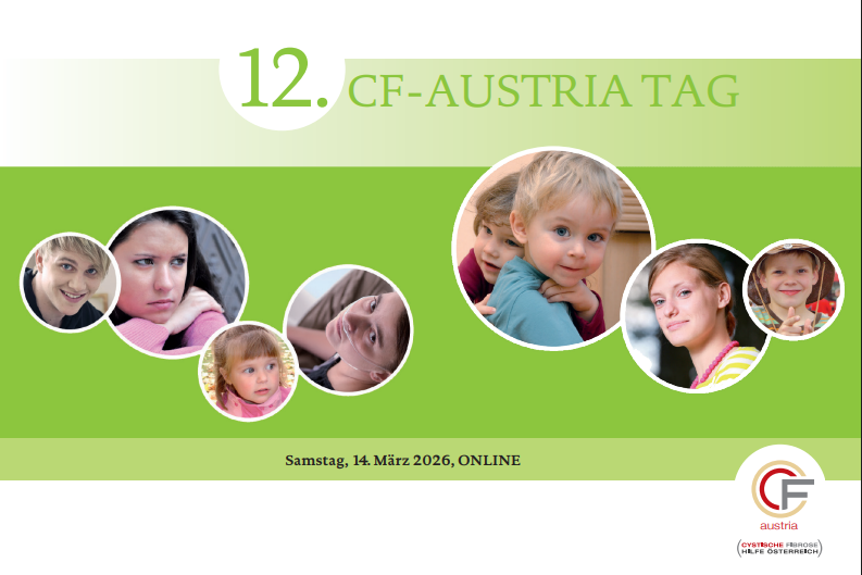 Cover der Einladung "12. CF AUSTRIA TAG 2026", grün mit Personenbilder