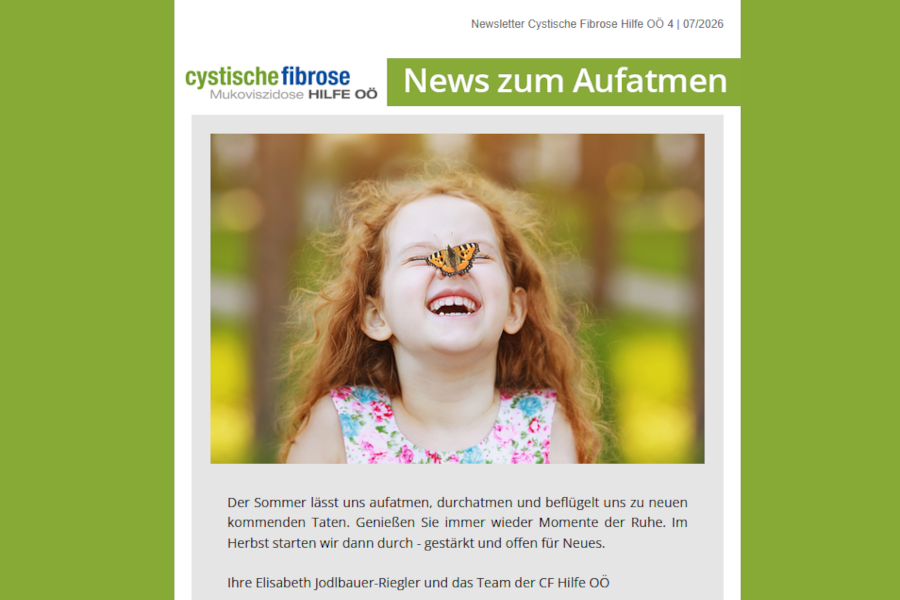 Screenshot vom Einstiegsartikel des Newsletters 4/2026 der CF Hilfe OÖ